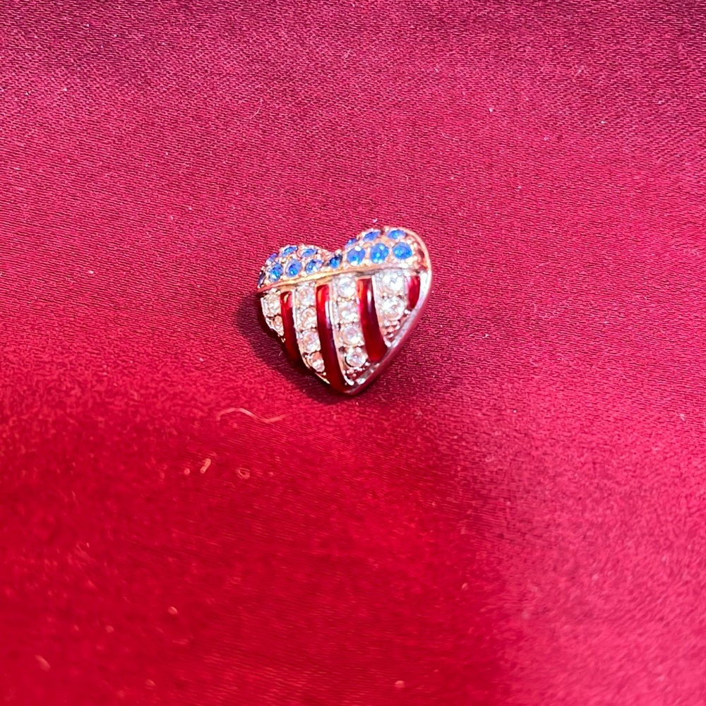 #110.  Swarovski July 4th Flag Rhinestone Pin